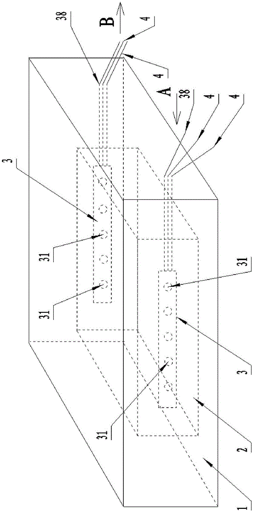 Large-scale physical model of fluid displacement and saturation device and its displacement experimental system