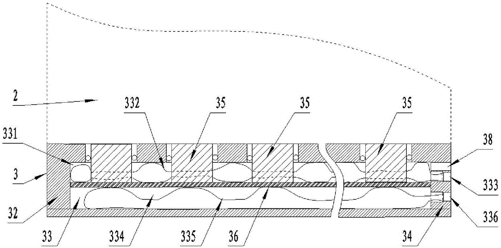 Large-scale physical model of fluid displacement and saturation device and its displacement experimental system