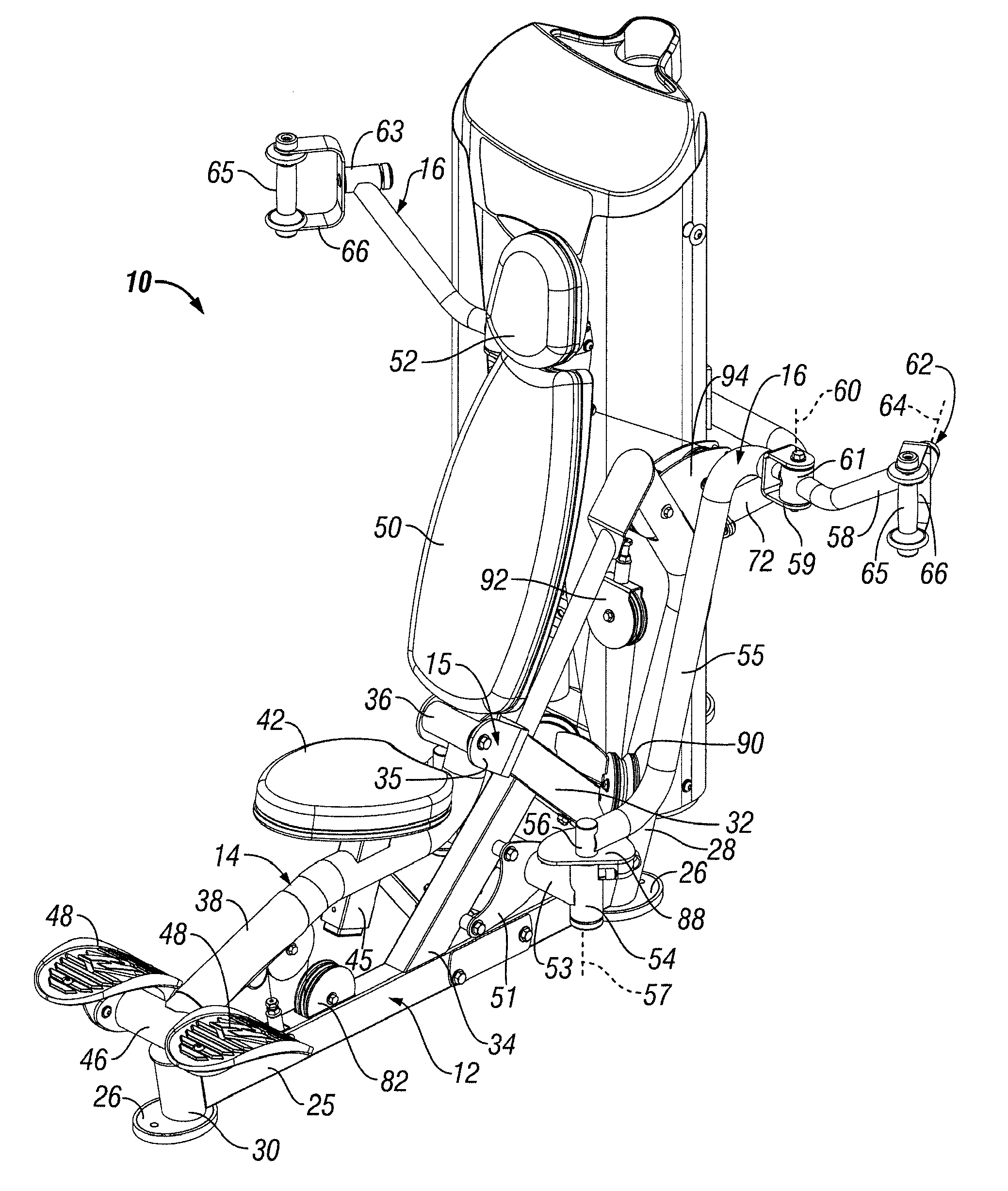 Pectoral fly exercise machine