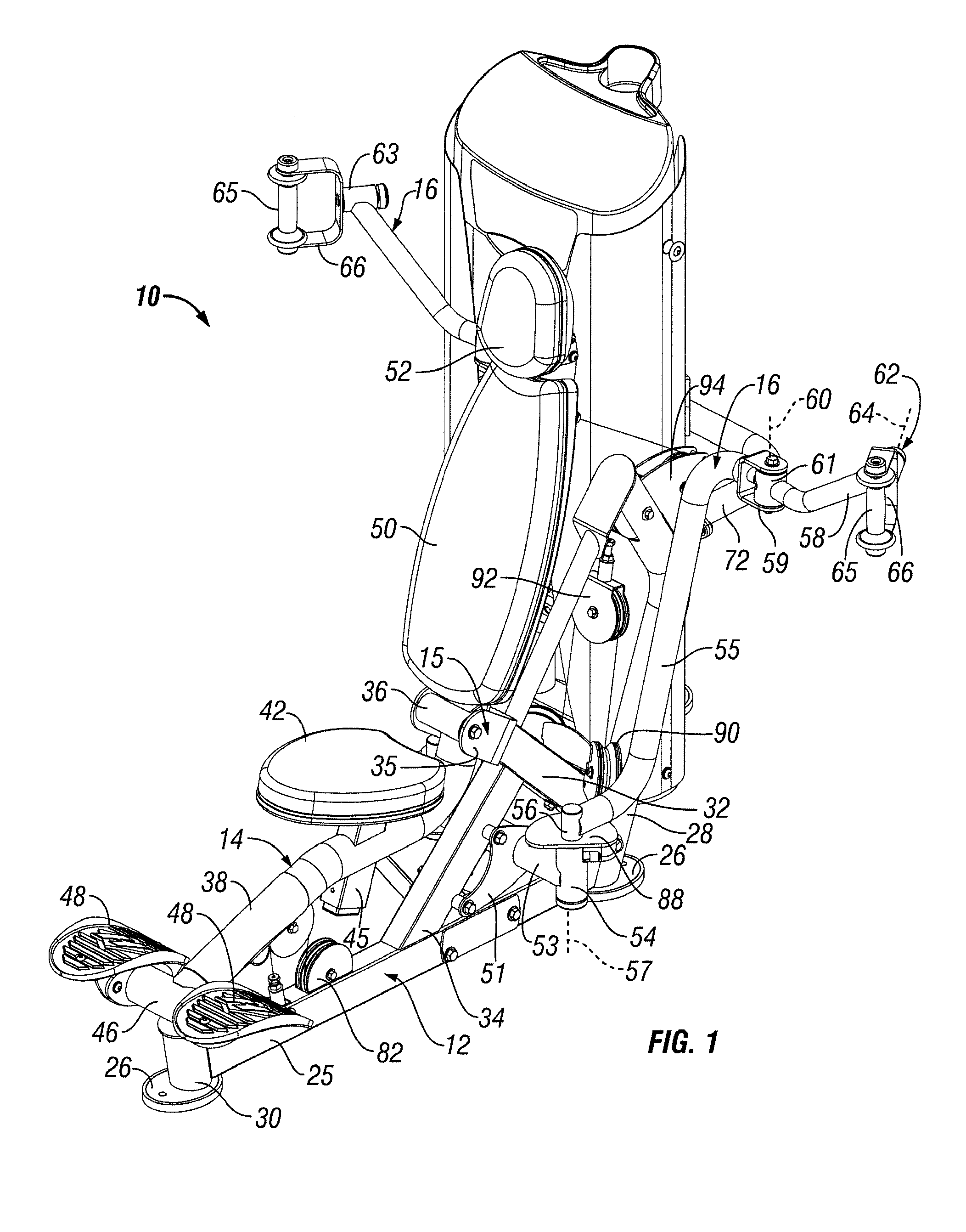 Pectoral fly exercise machine