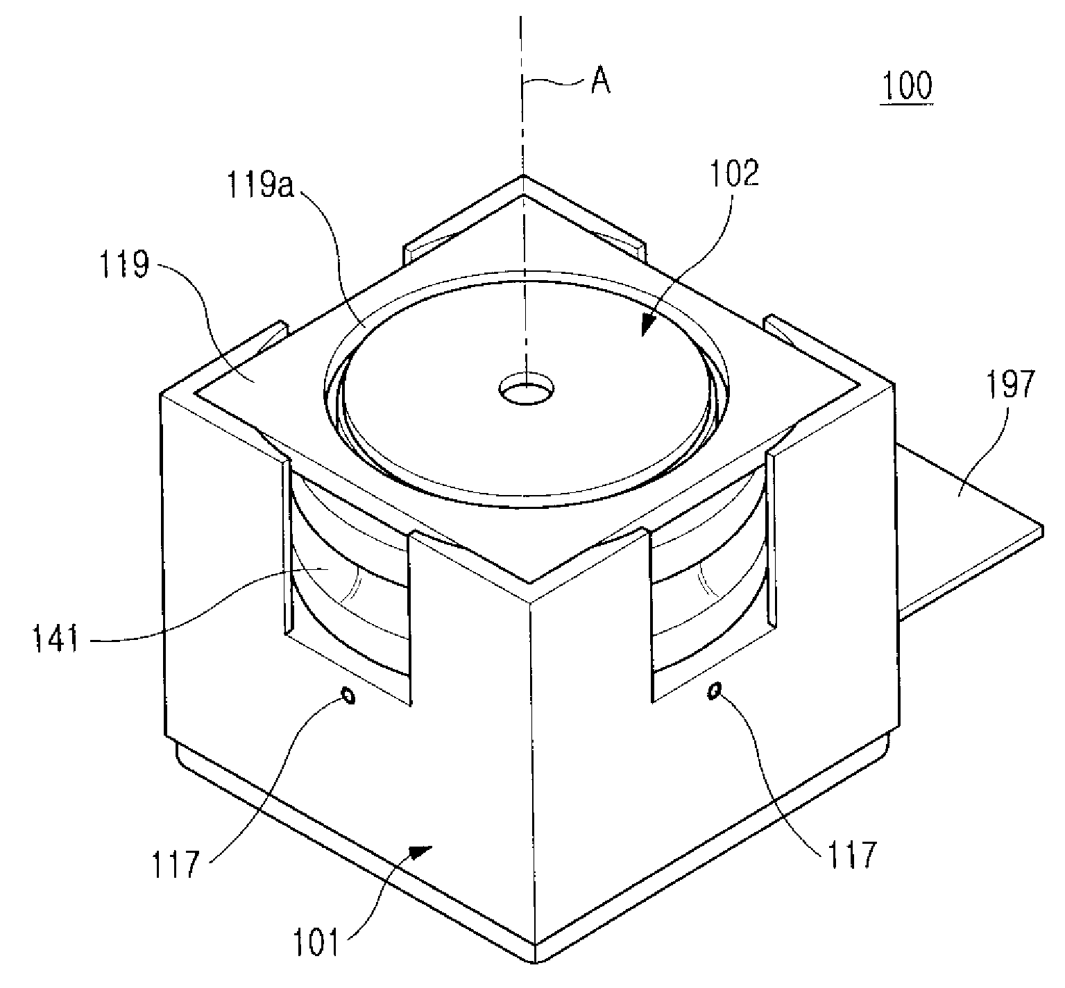 Camera lens module having auto-focusing device