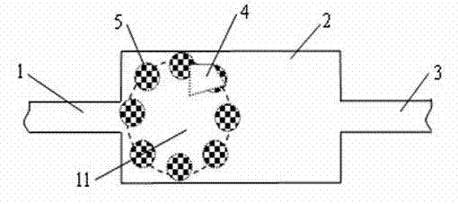 Magnetic stirring chaotic mixing method for laminar flow in microfluidic system and device thereof