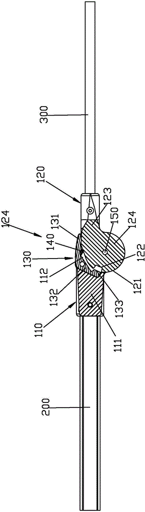 Rotary connection joint with stop control device and folding lever set