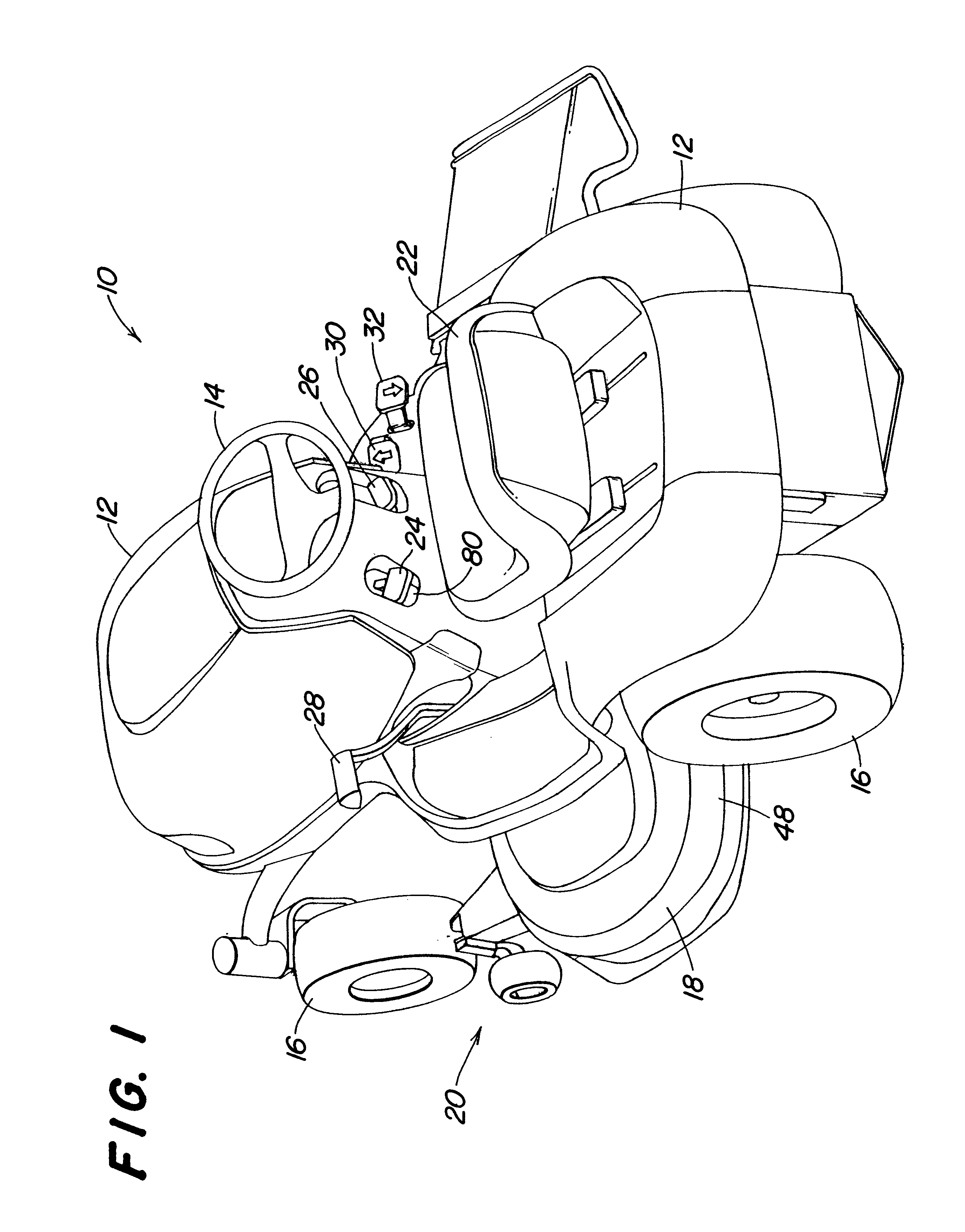 Pedal actuated height adjustment mechanism for a mower cutting deck