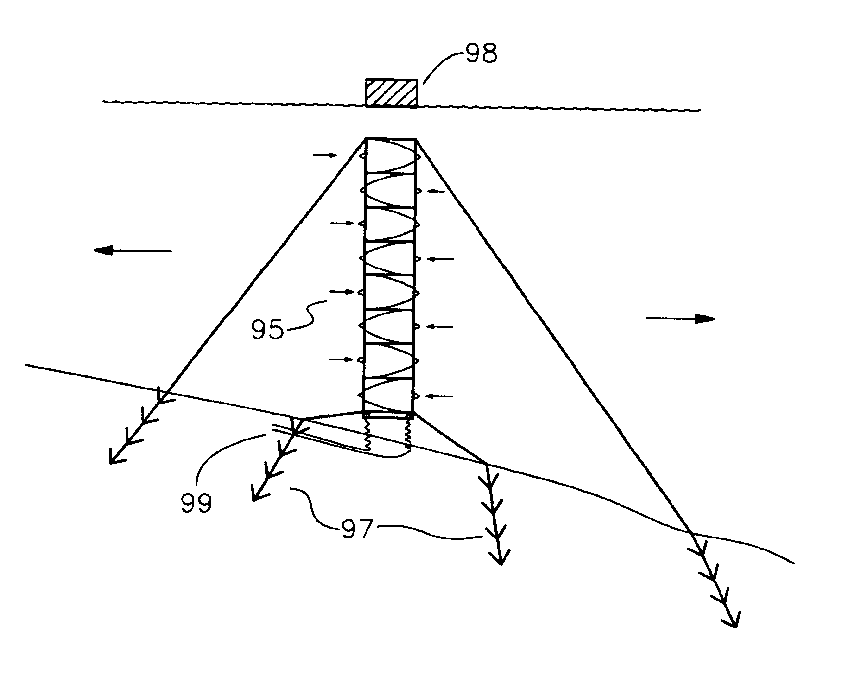 Machine and system for power generation through movement of water