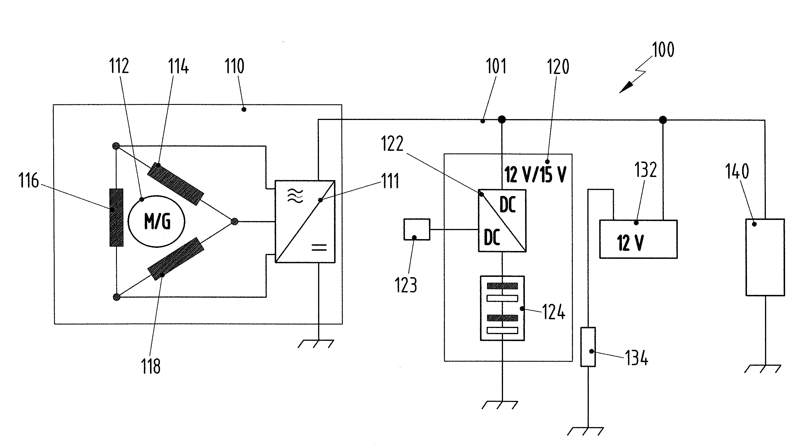 Electrical supply and starting system for a motor vehicle and method for operating the electrical supply and starting system