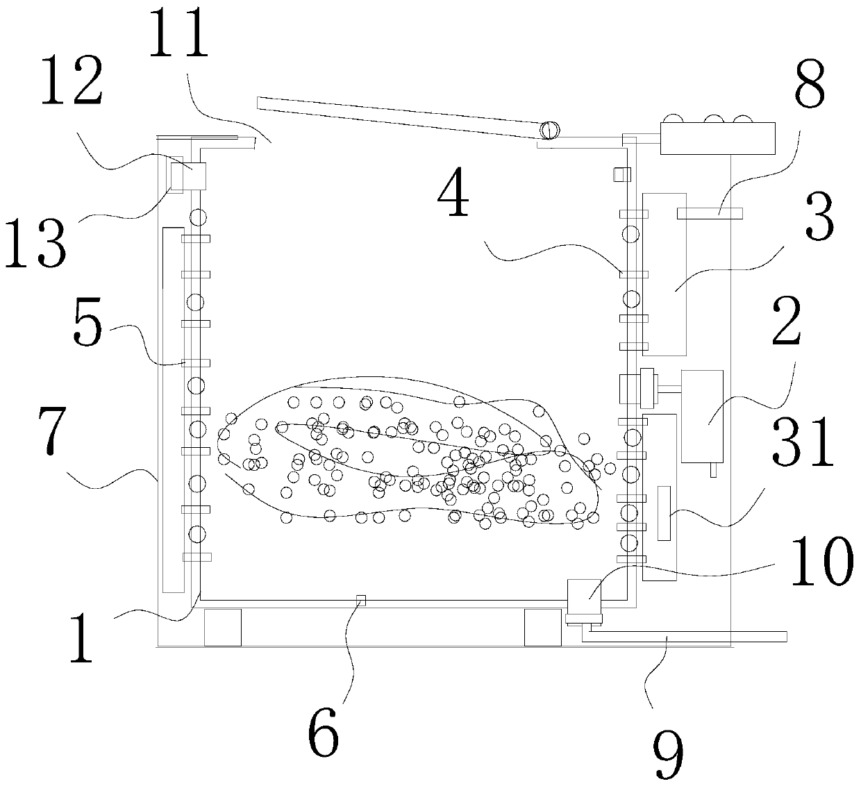 Wash-and-wear washing machine adopting spraying nozzle to form water flow scrubbing