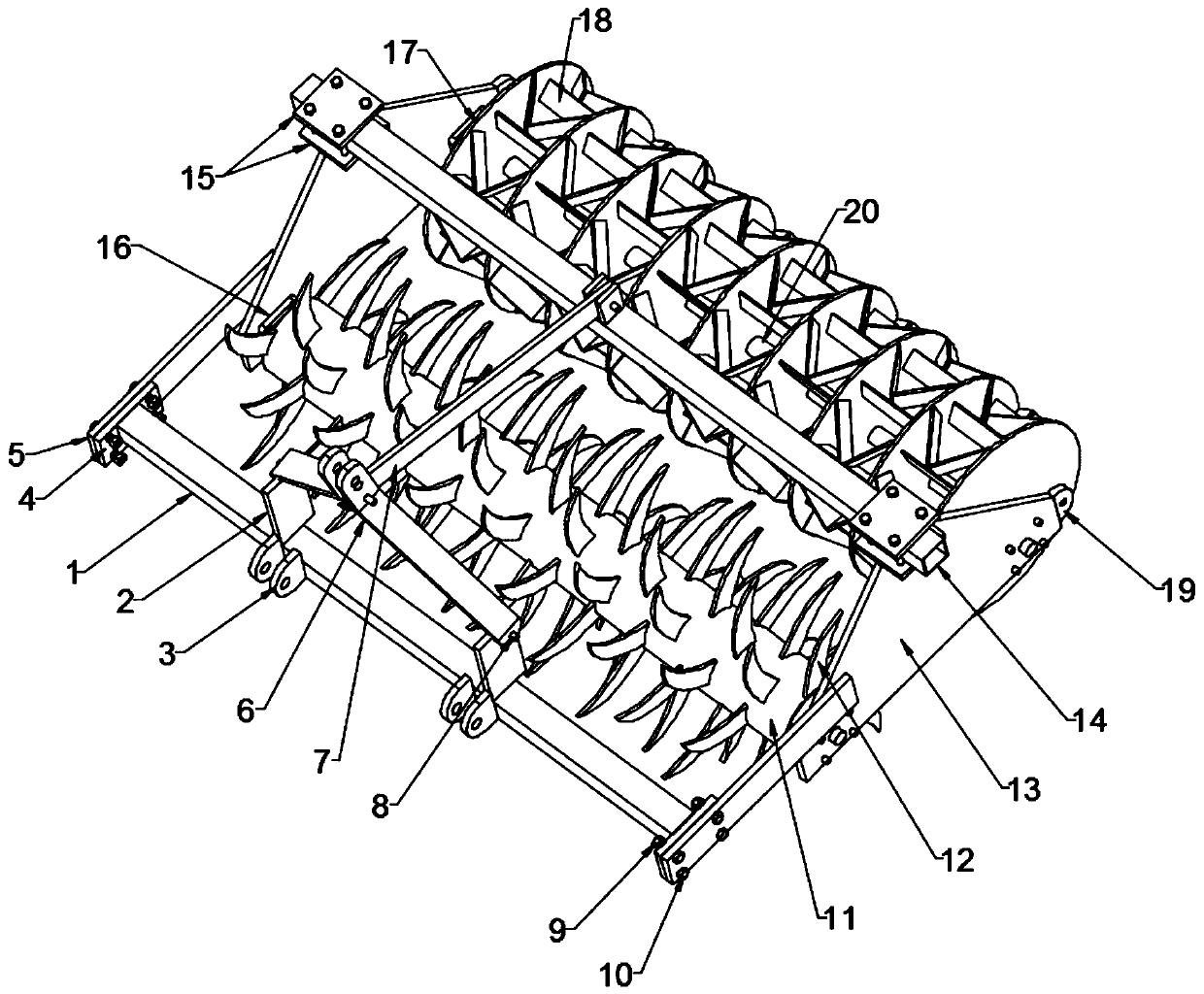 Rice straw pressure burying machine applied to soda saline-alkaline lands