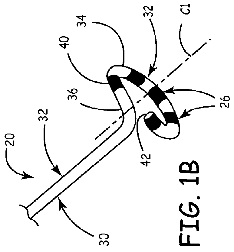 Ablation catheter assembly with radially decreasing helix and method of use