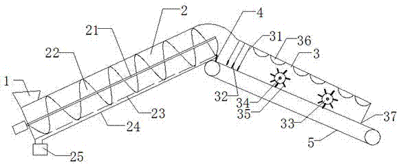 High-efficiency rice draining and drying device