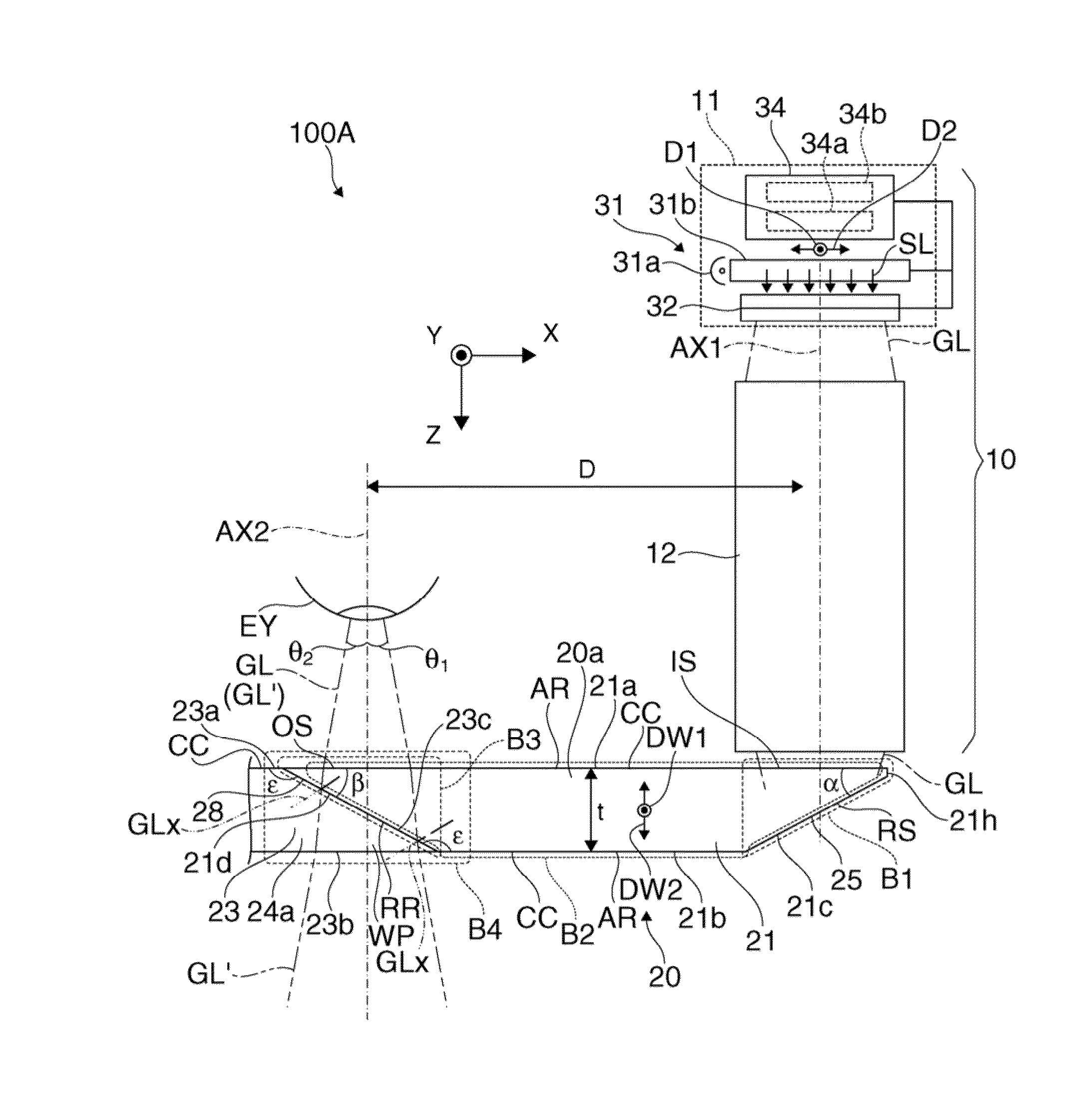 Virtual image display device and manufacturing method of virtual image display device