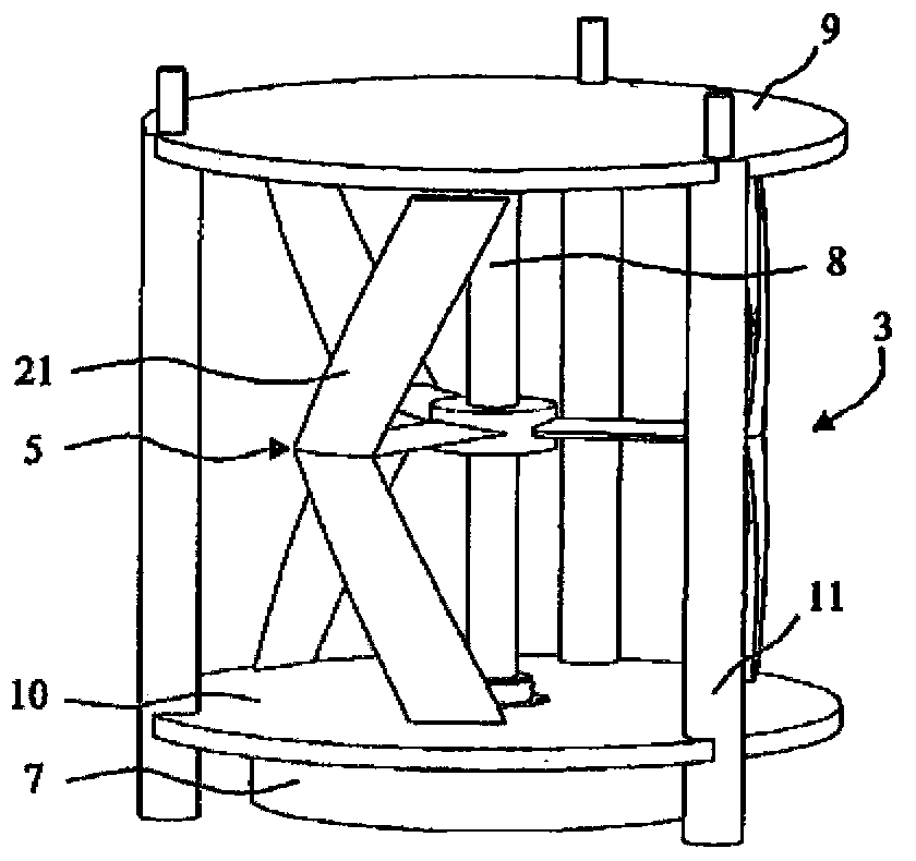 Transverse flow marine turbine with autonomous stages