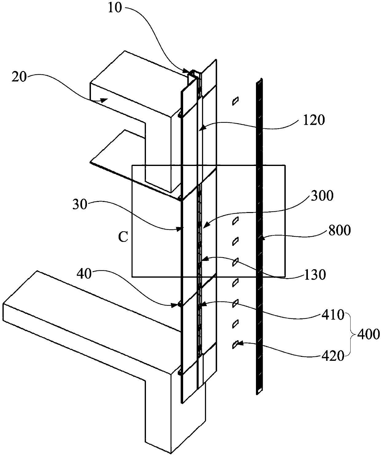 Building facade frame and building facade system