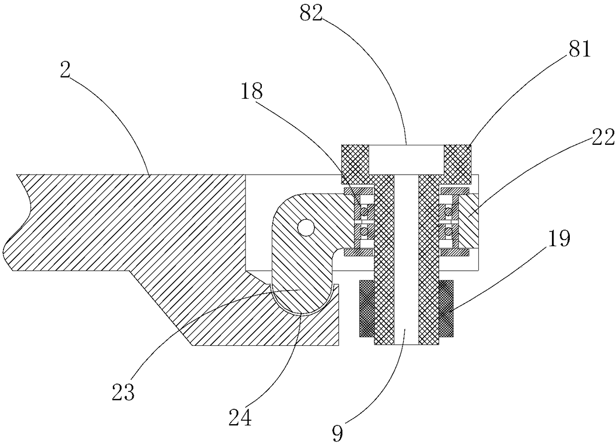 A turntable bottle cap flanging device with a gradual guide groove