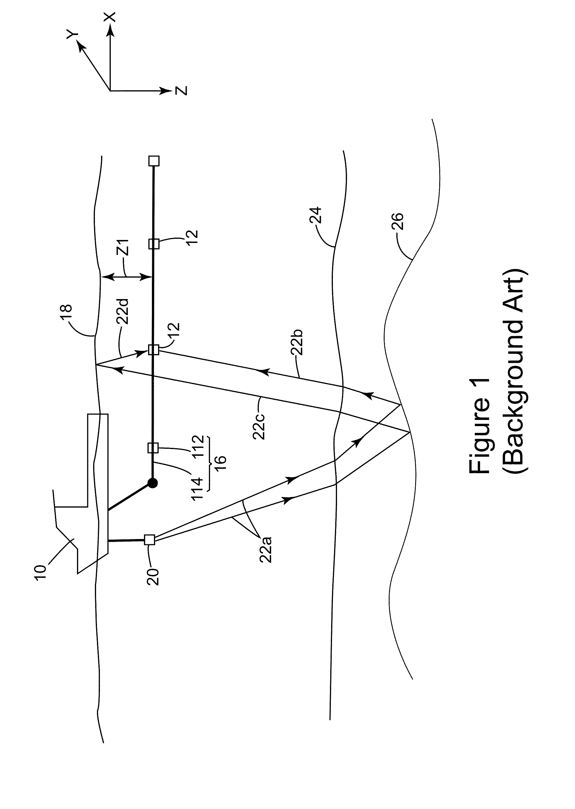 Device and method for deghosting variable depth streamer data including particle motion data