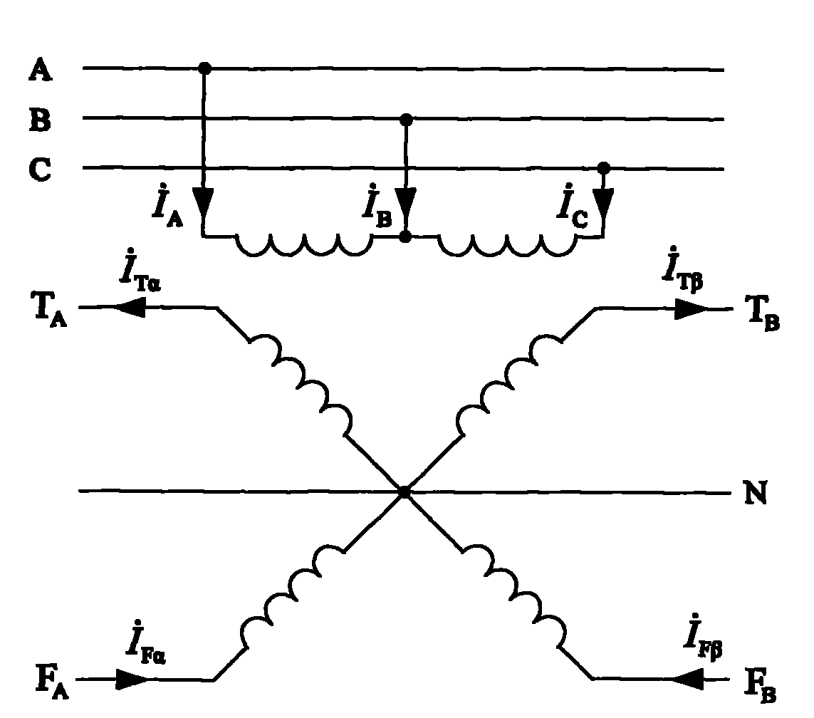 Internal temperature rise on-line monitoring method of traction transformer of V/X connection