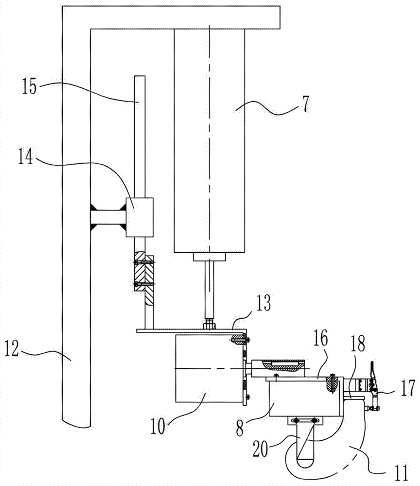 A shell sand core surface treatment device