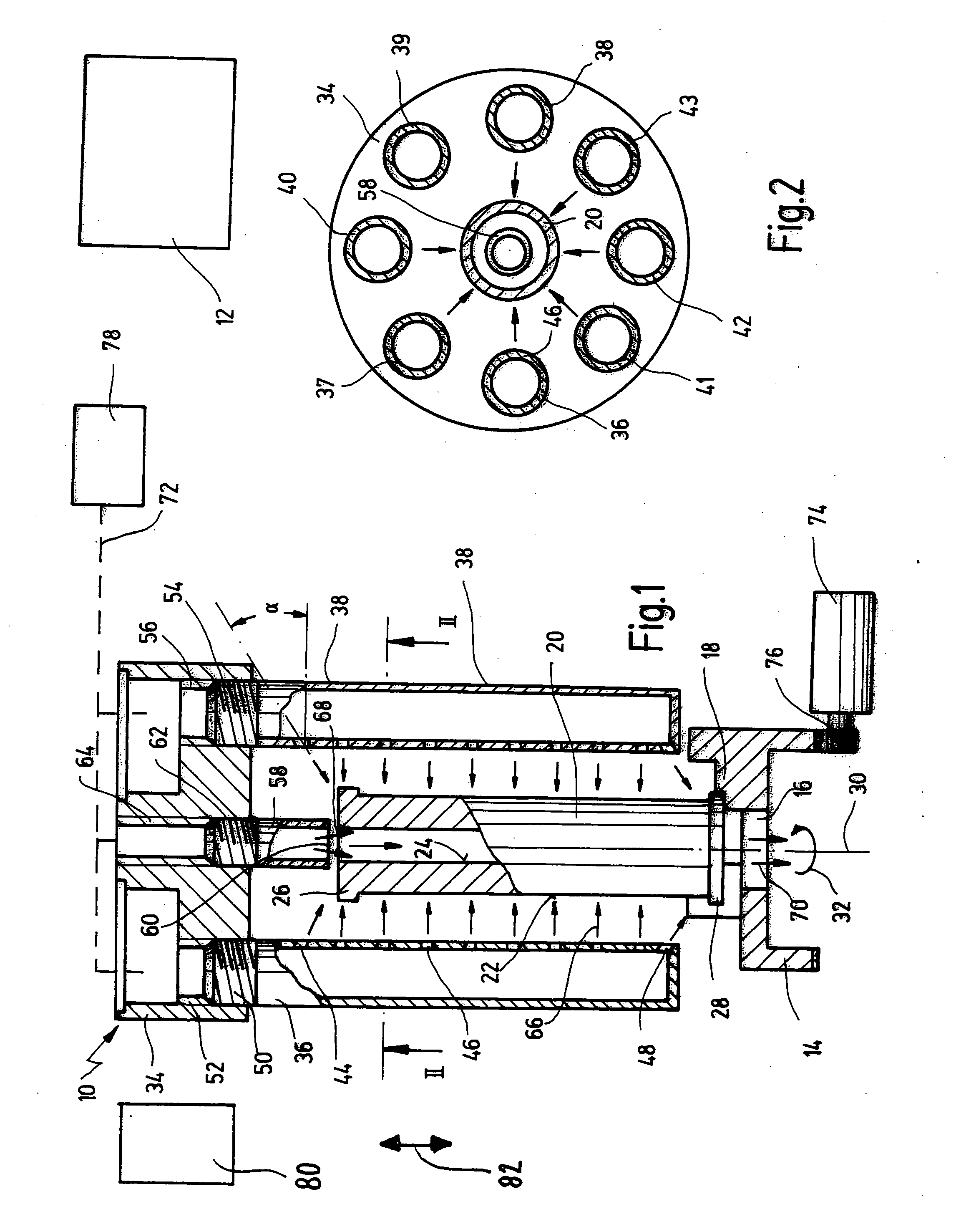 Device and method for thermally pre-stressing elongated hollow objects