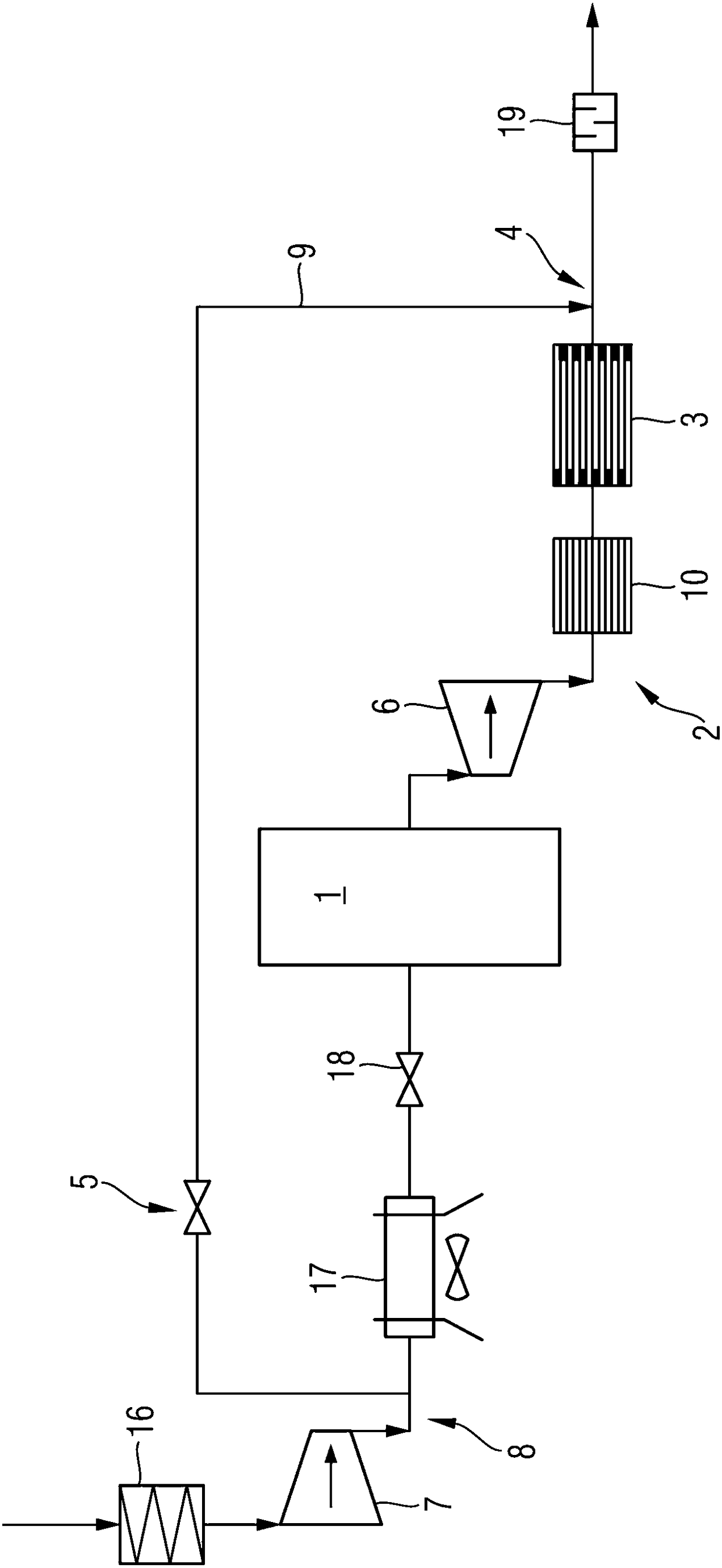 Internal combustion engine with exhaust device