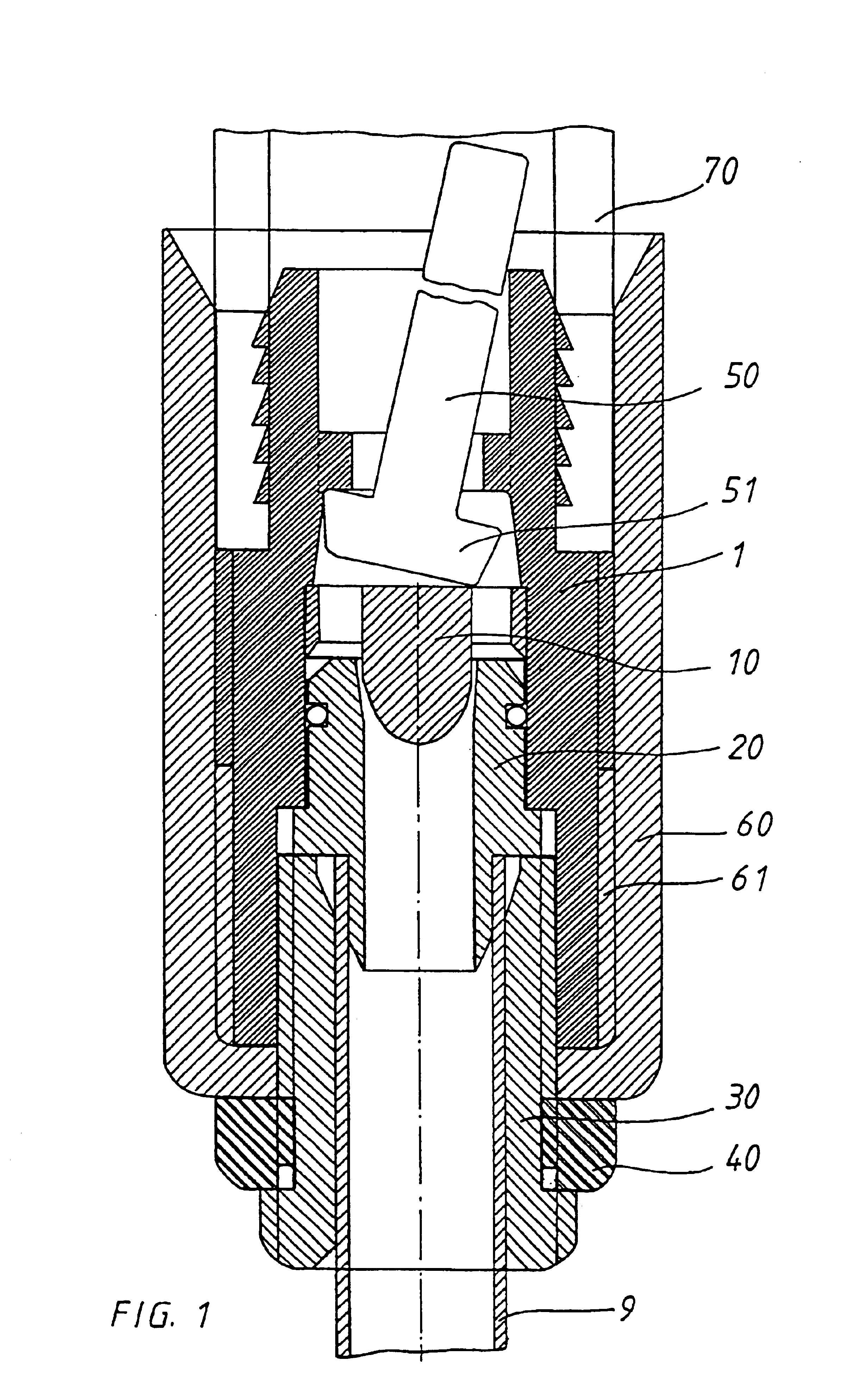 Compressed air pistol with blowout nozzle