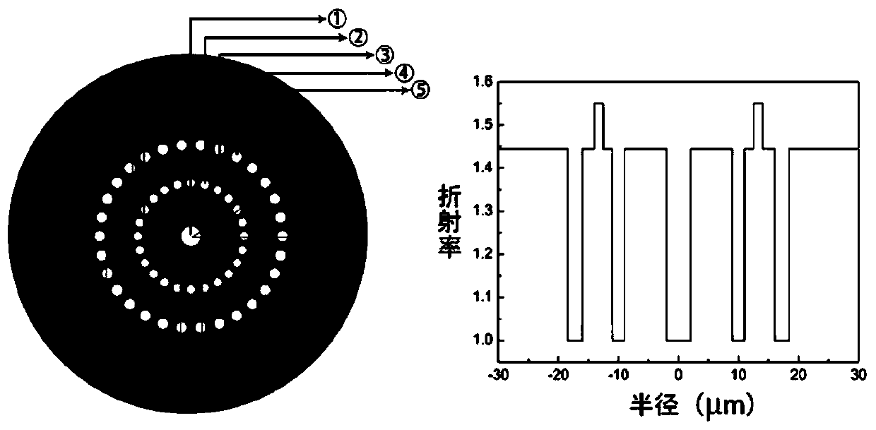 A microstructure optical fiber for generating and transmitting vortex light beams