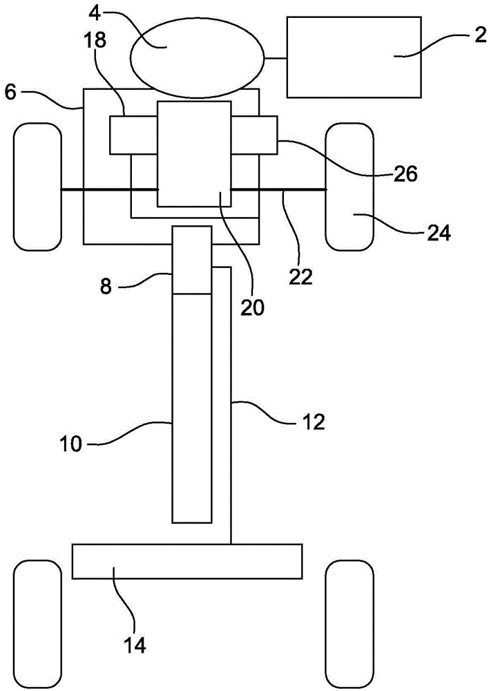 Hydraulic module comprising high- and low-pressure accumulators, for a hybrid vehicle