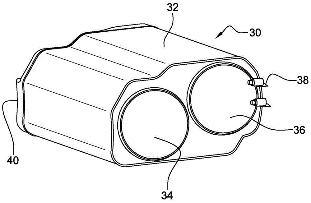 Hydraulic module comprising high- and low-pressure accumulators, for a hybrid vehicle