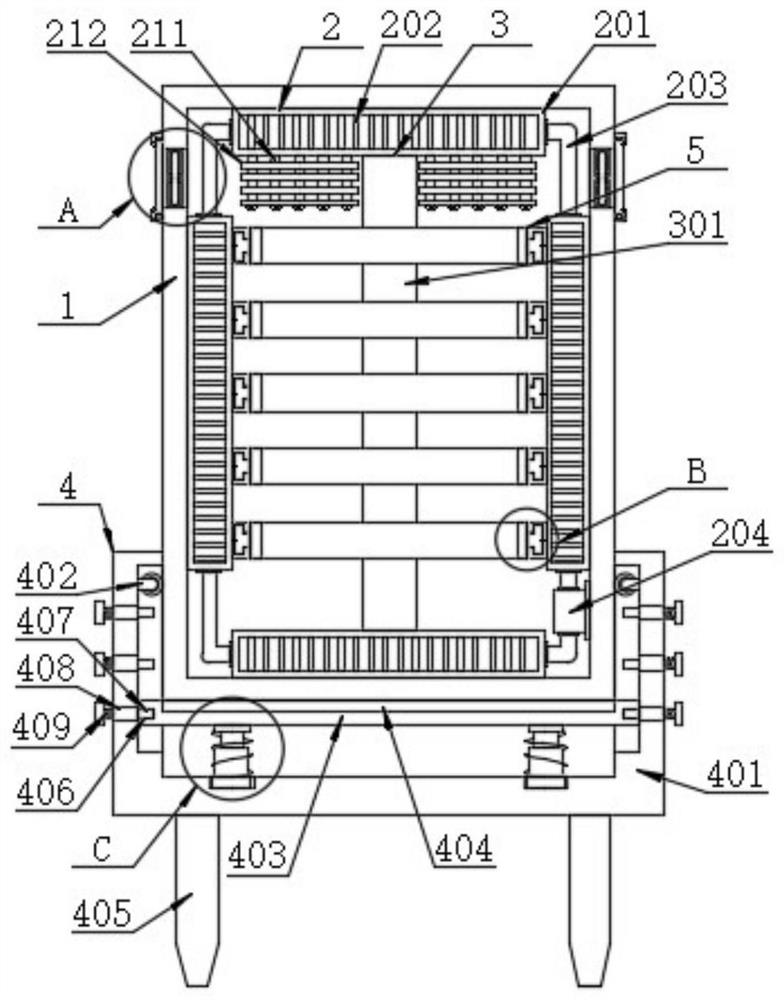 High-low voltage anti-seismic power distribution cabinet with efficient heat dissipation mechanism