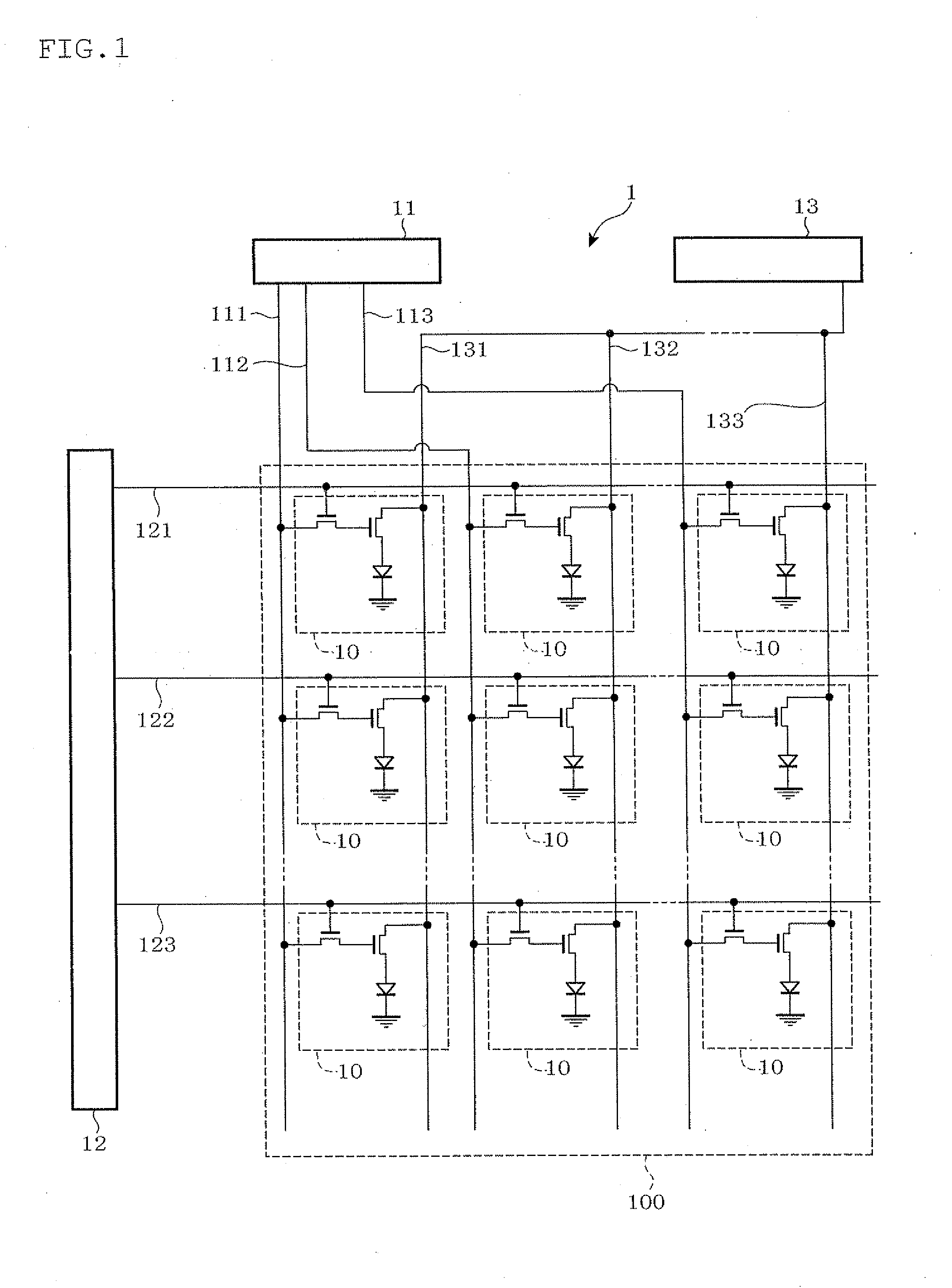 Electro-optic device, and TFT substrate for current control and method for manufacturing the same