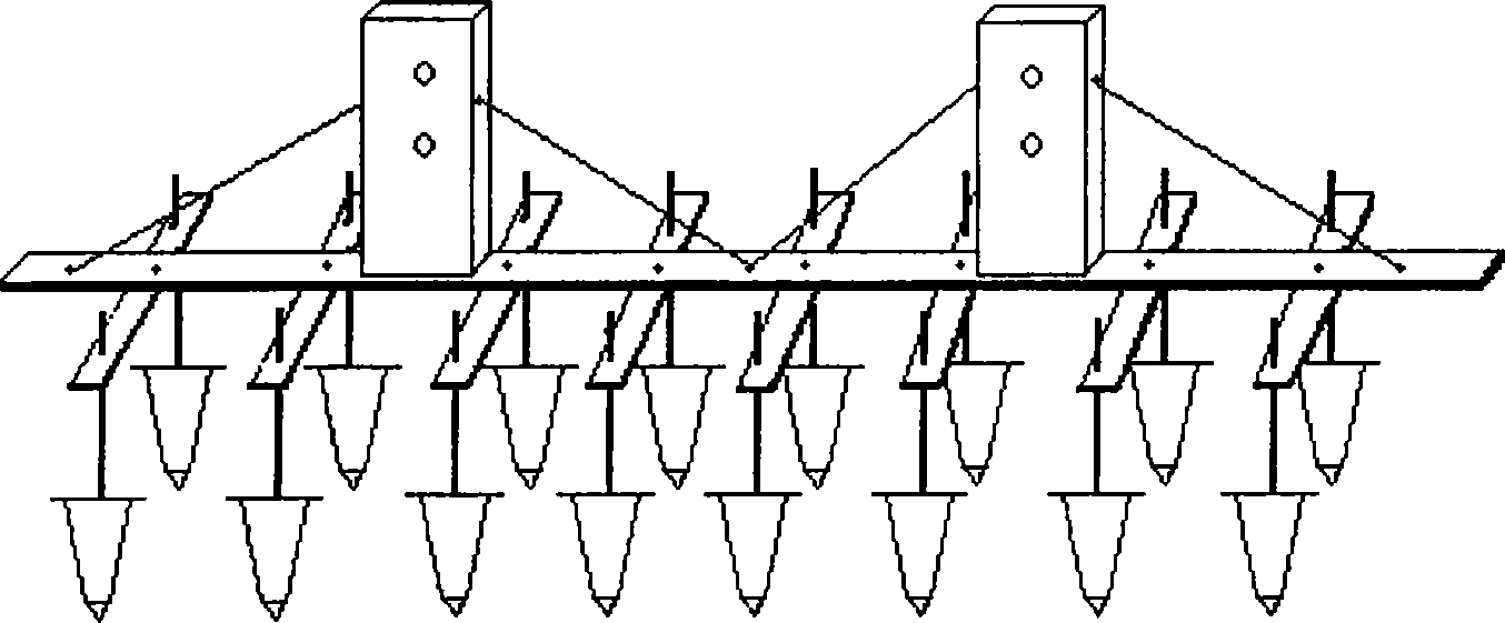 Self walking and intermittent working type transplantation and injection needle filling device