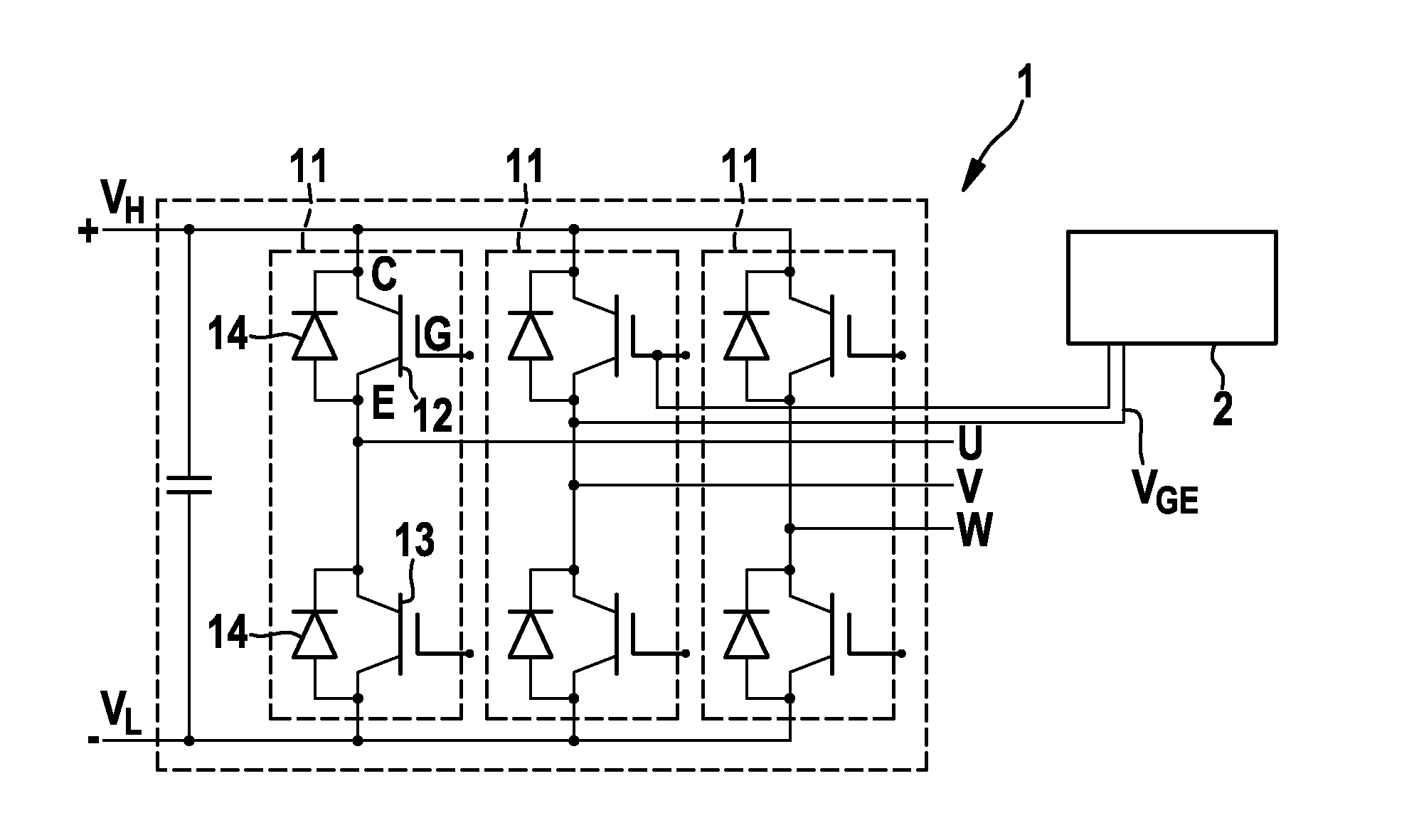 System and method for monitoring in real time the operating state of an IGBT device