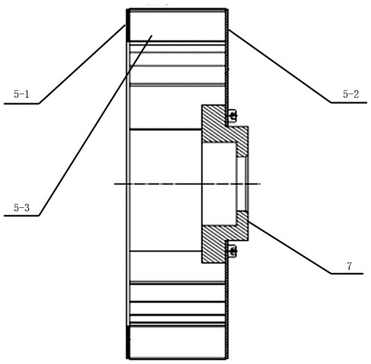 Centrifugal fan device of large-discharge-capacity oilless air compressor of rail transit and mounting method thereof