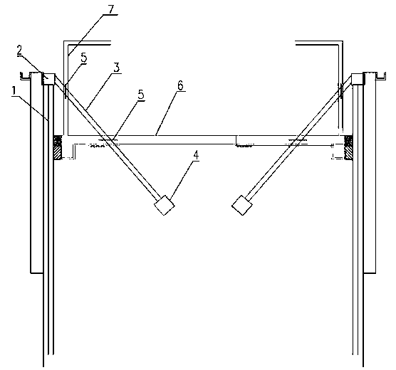 Inclined supporting pile structure for foundation pit support and construction method thereof