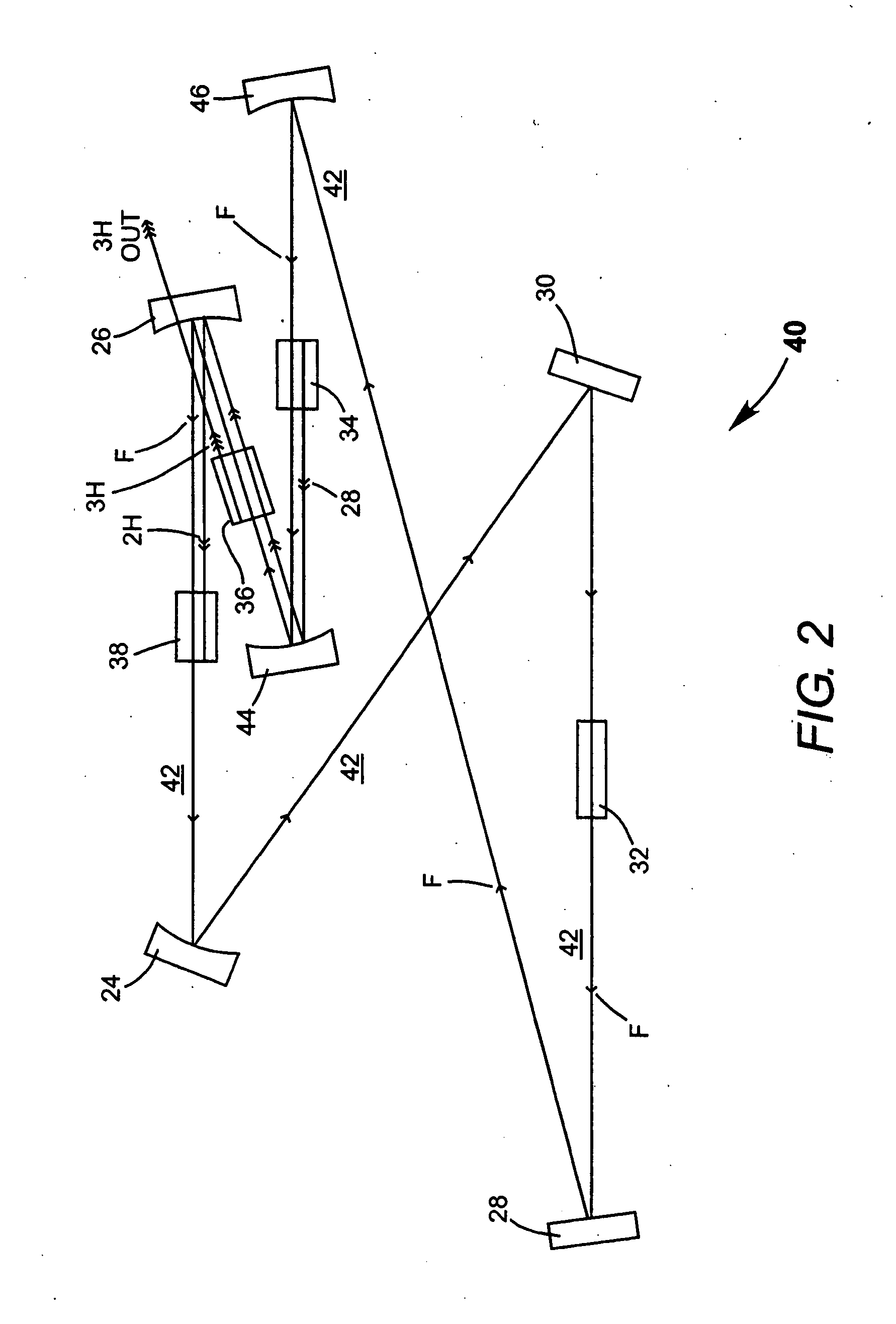 Intracavity frequency-tripled CW laser with traveling-wave ring-resonator