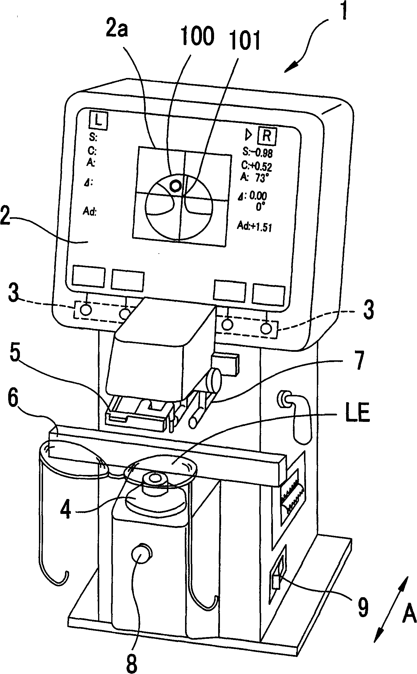 Lens measurer