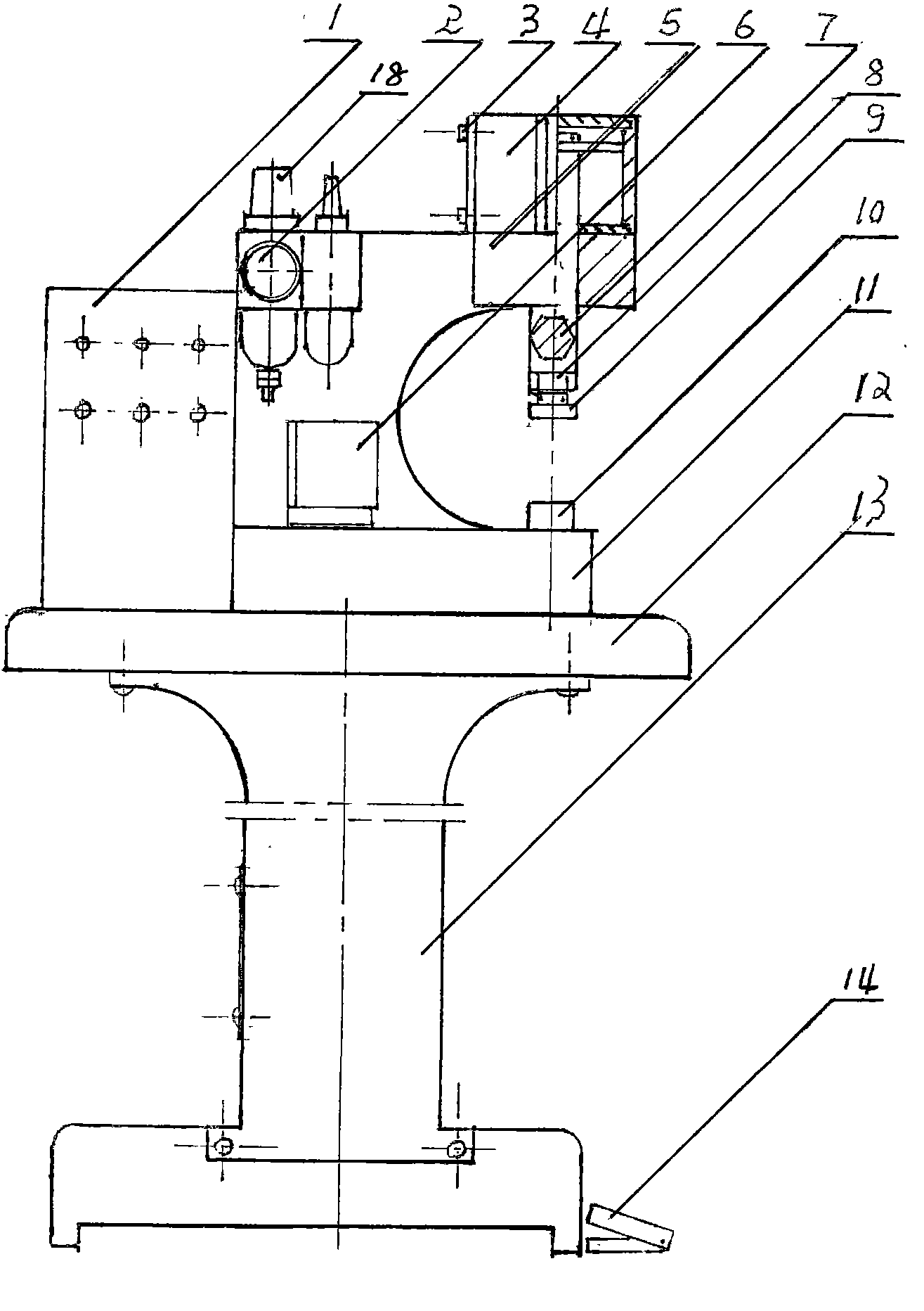 Pneumatic button sewing machine