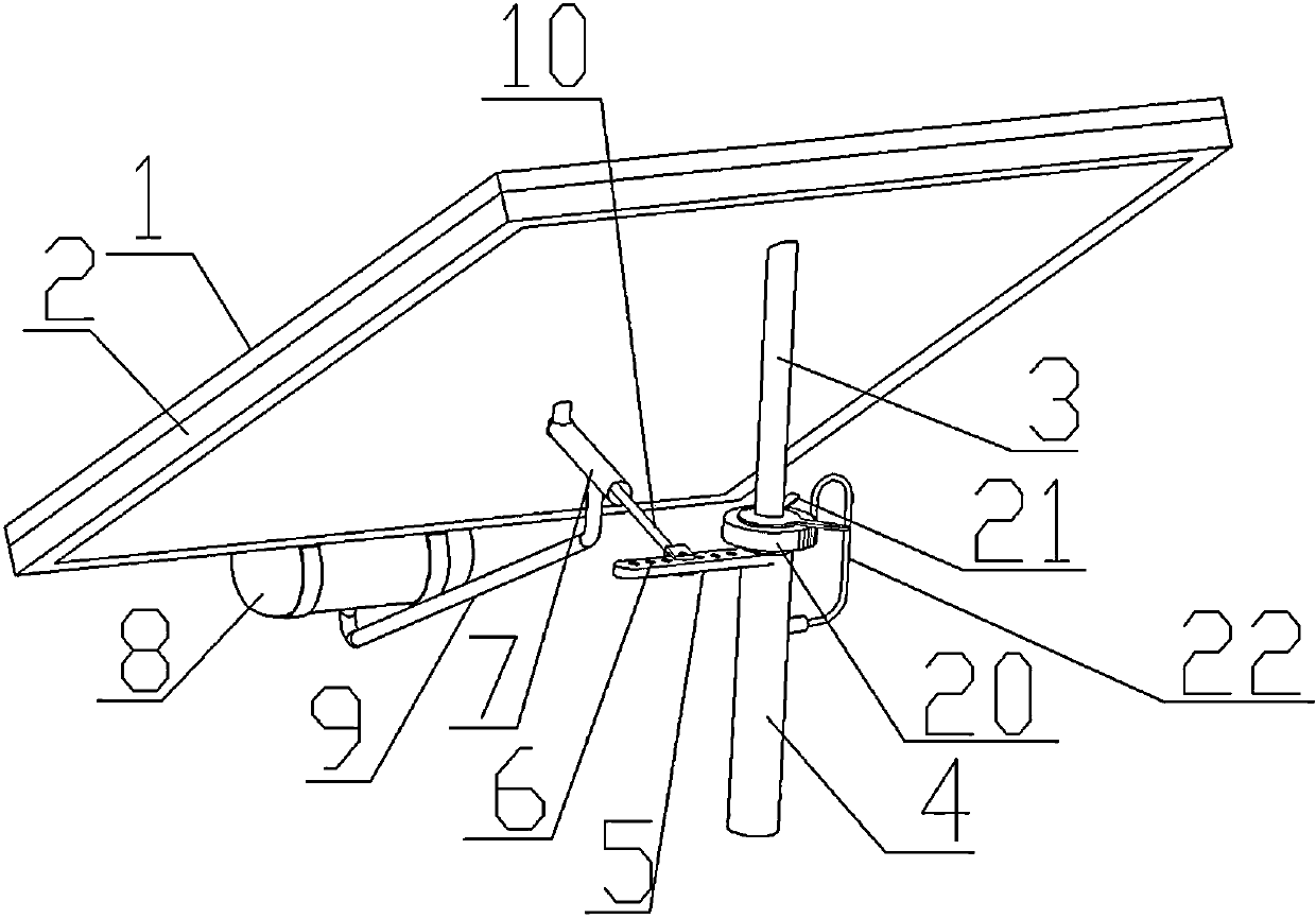 Passive automatic tracking device for solar photovoltaic panel to track solar azimuth