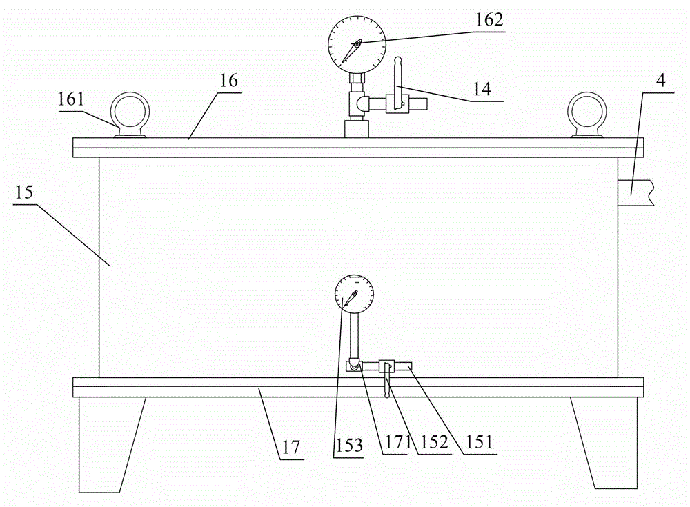 Pavement material dynamic water pressure washing tester capable of metering washing water amount