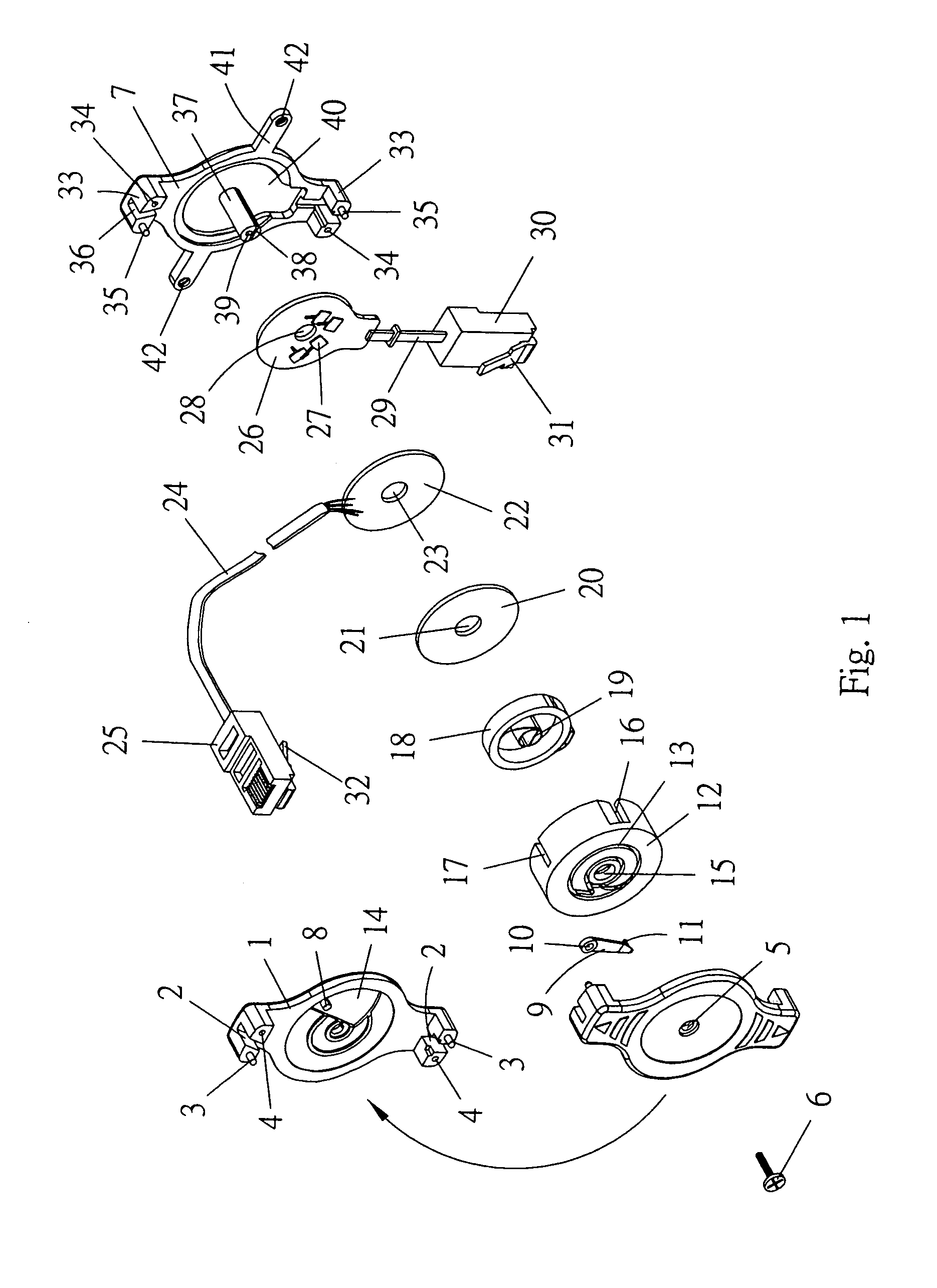 Wire winding device for receiving network wires or telephone wires