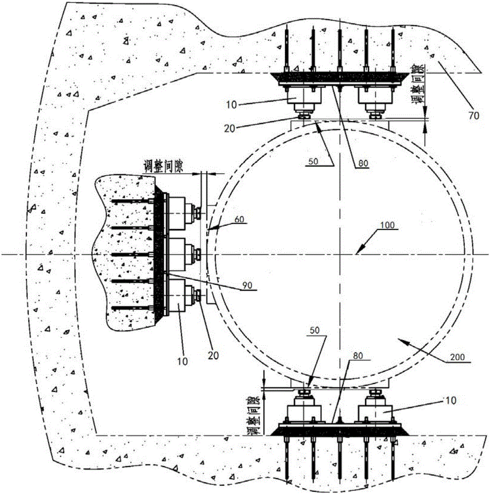 Lower horizontal supporting structure of nuclear power plant vapor generator