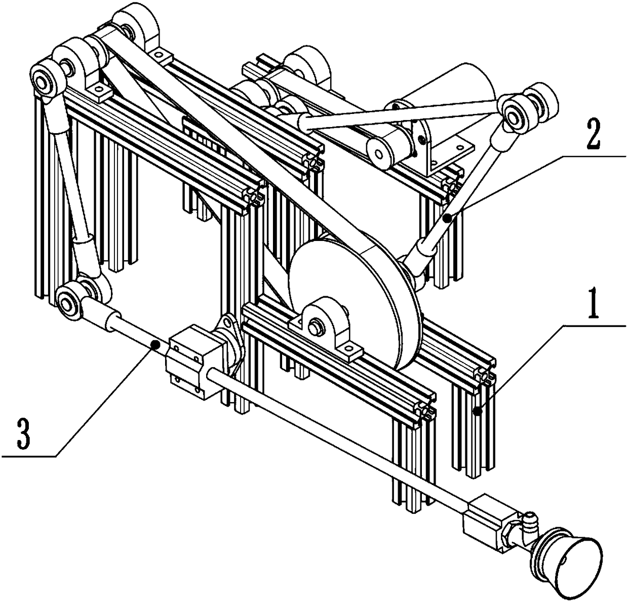 Curve conveying mechanism based on flexible automatic packaging machine for fragile cups