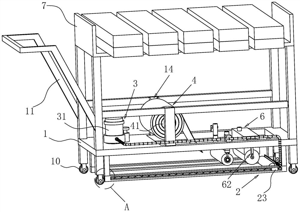 Insulation board laying device for floor heating