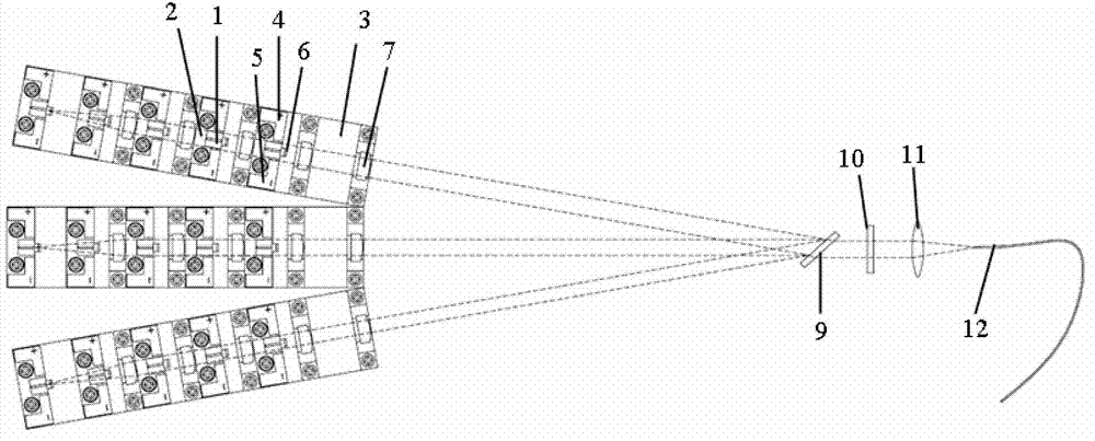 Single-tube semiconductor laser combining structure