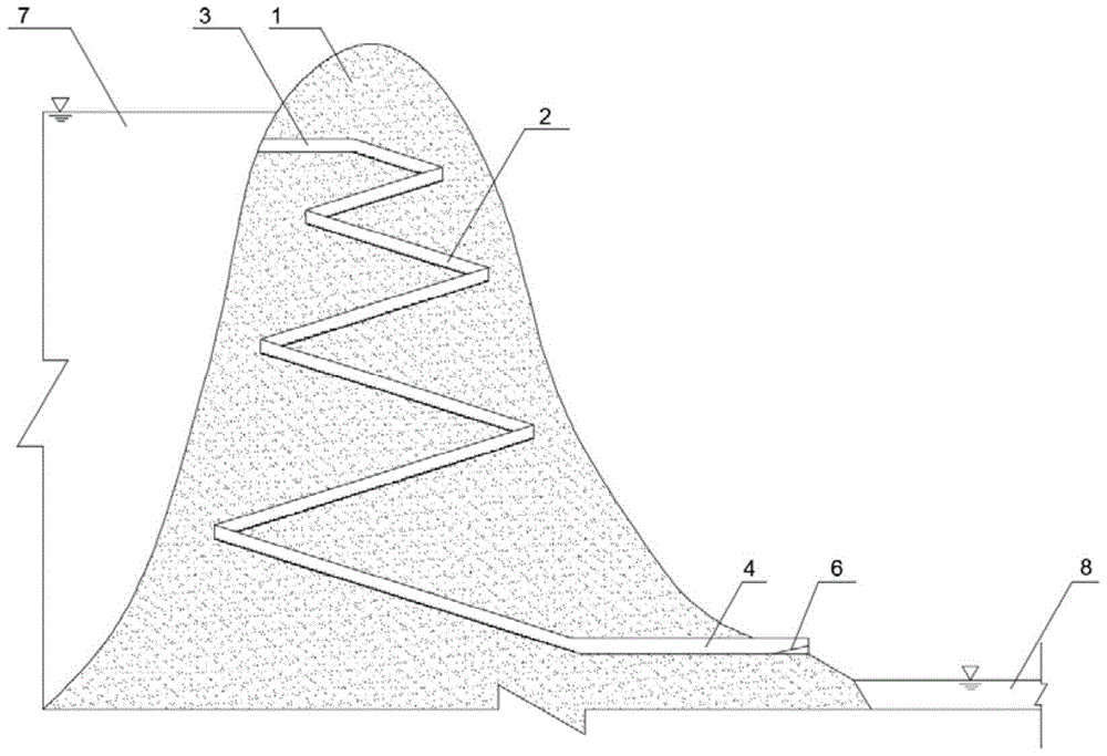 Variable radius spiral ladder spillway