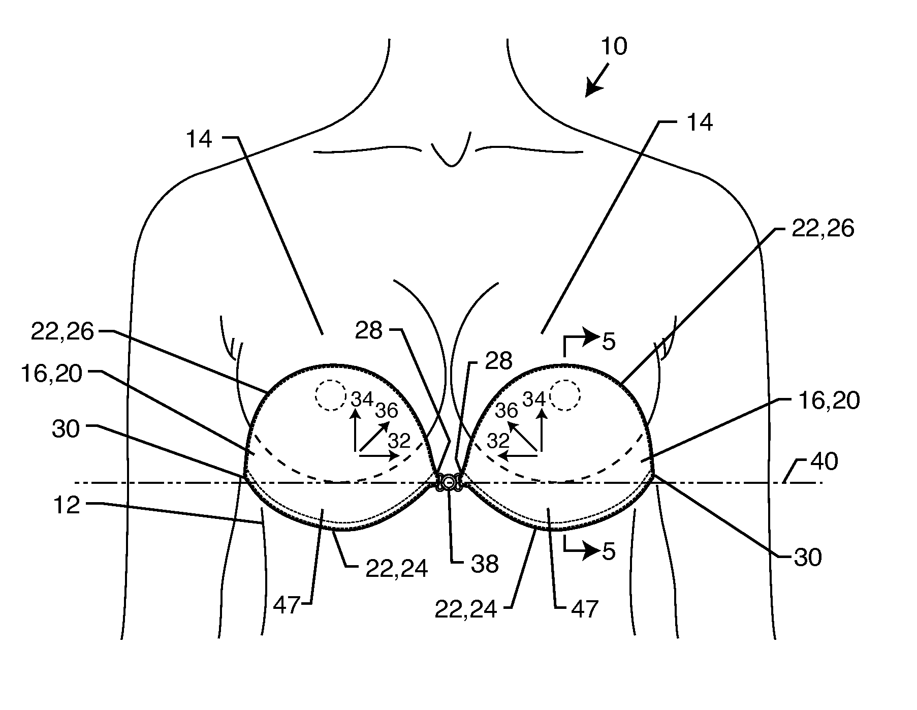 Adjustable push-up adhesive bra