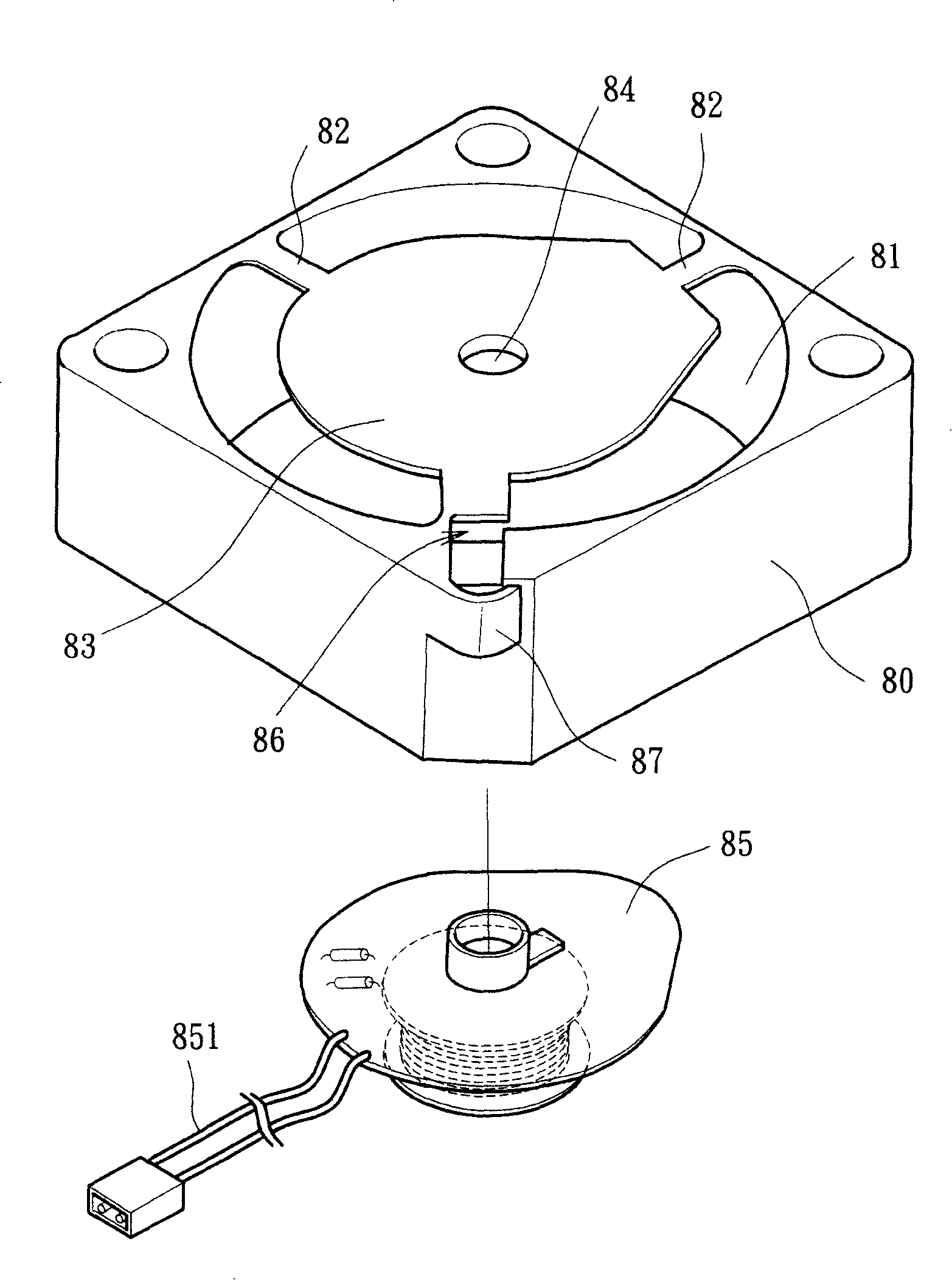 Construction for fixing outgoing line of radiating fan