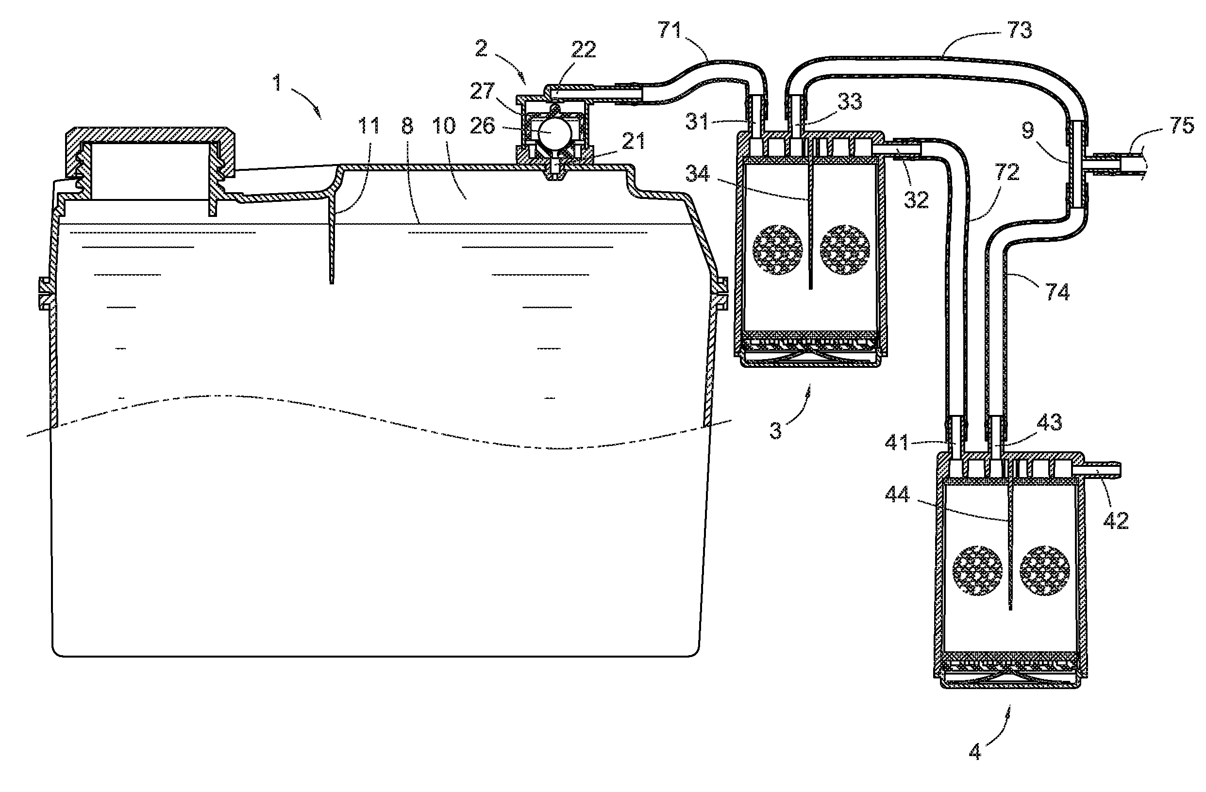 External Fuel Vapor Emission Adjusting Device for Fuel Tank