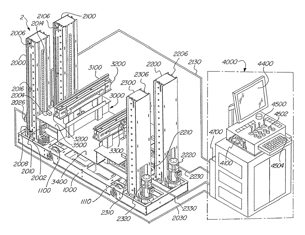 Independent drive motors for machinery positioning apparatus having independent lifting motors