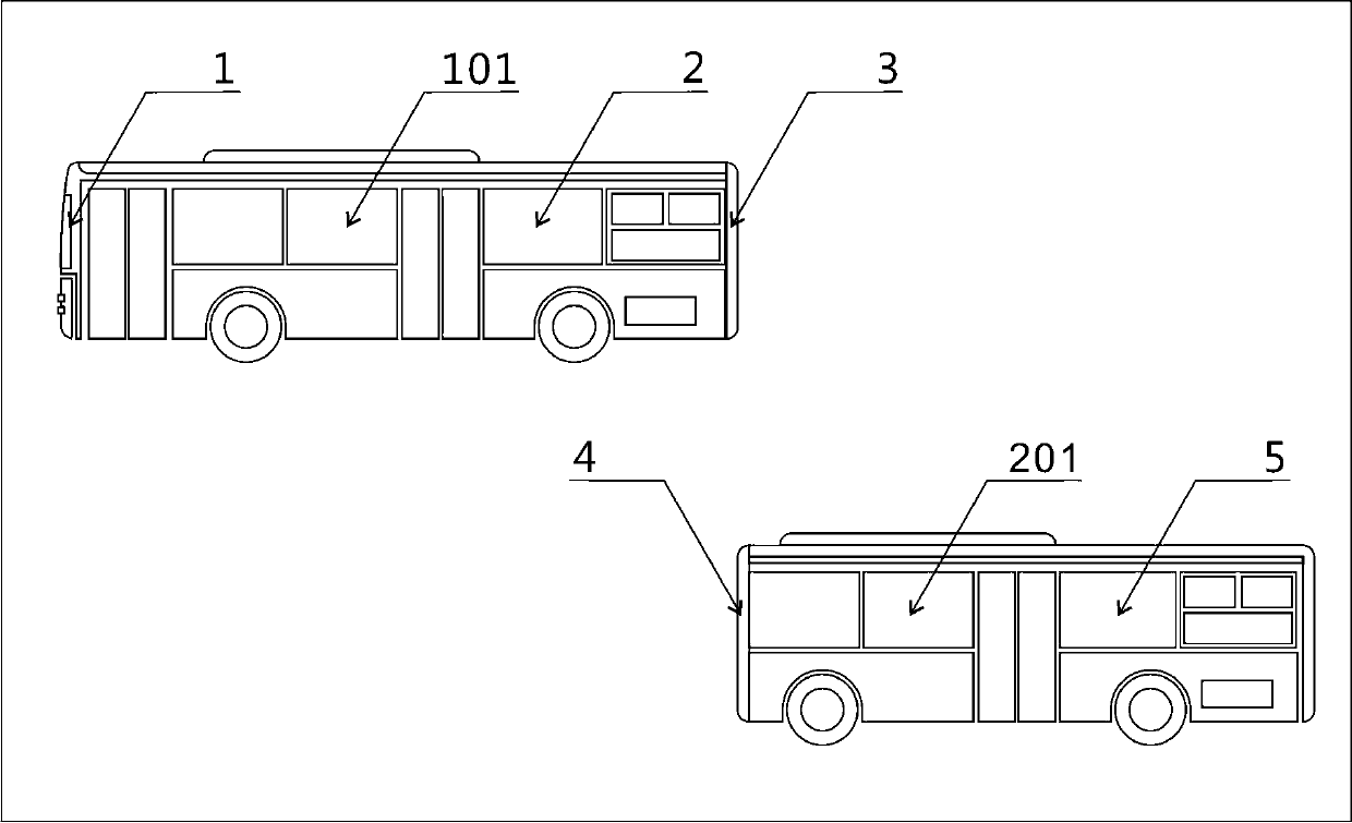 Urban bus with carriage capable of being spliced