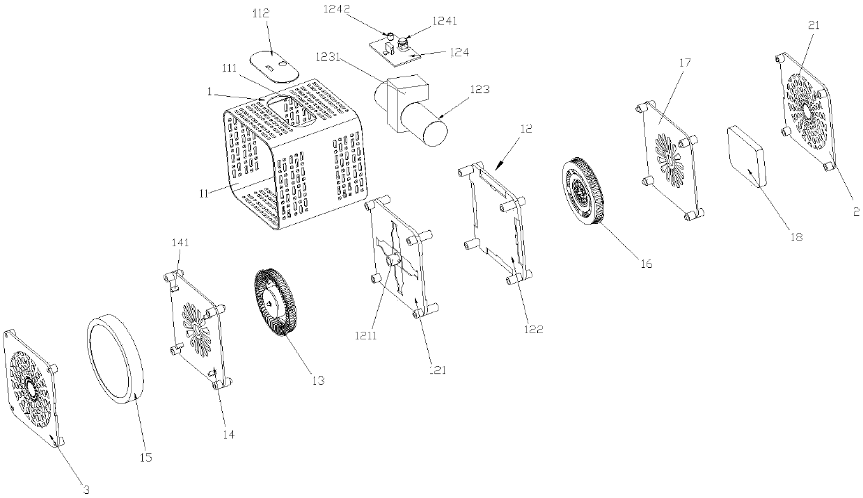 Double-wind-drive air deodorizing and sterilizing purifier